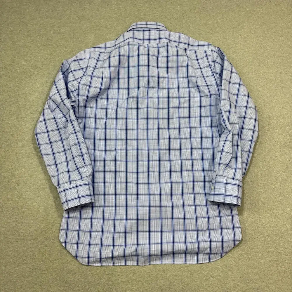 POLO Ralph Lauren Men's SLIM FIT Navy‎ Blue Check Dress Shirt 16 32/33 Medium